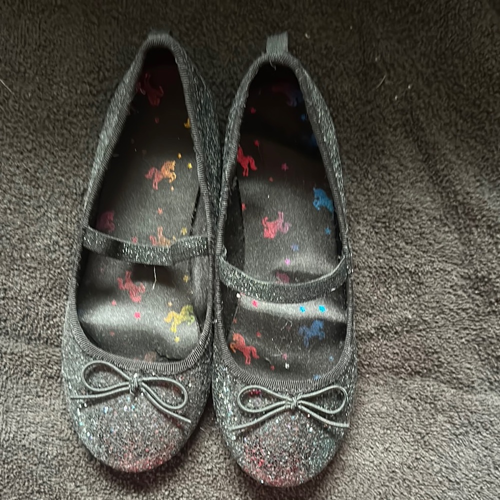 H&M Sparkly Black Kids Ballet Flats GIRL’S SIZE 1 BRAND NEW NEVER WORN